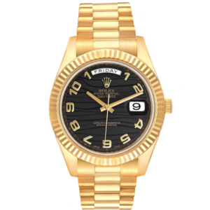 Rolex Day-Date II 218238 – 41mm 18K Yellow Gold – Black Dial – President Bracelet