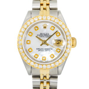 Alternative view of Rolex Datejust 26mm 6916 Steel & Yellow Gold Jubilee Mother of Pearl Diamond Bezel Diamond Dial
