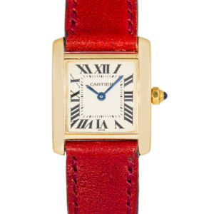 Alternative view of Cartier Tank Française W5000256 Stainless Steel White Dial Red Leather Strap Quartz