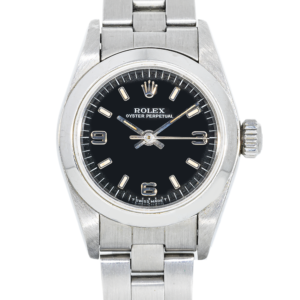 Alternative view of Rolex Oyster Perpetual Date Ref. 67180 – Black Arabic Numeral Dial – Steel