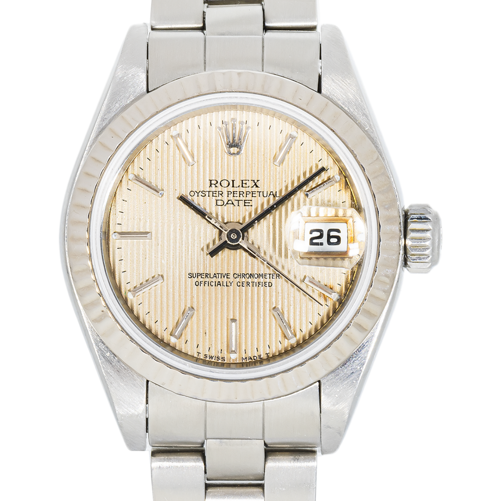 Rolex Datejust 79174 26mm Ivory Tapestry Dial Oyster Bracelet Watch - Image 2