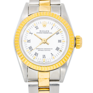 Alternative view of Rolex Datejust 69173 – Two-Tone 26mm – White Roman Dial – Oyster Bracelet
