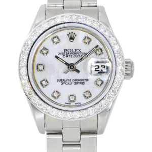 Alternative view of Rolex Datejust 69240 MOP Diamond Dial w/ Aftermarket Diamond Bezel