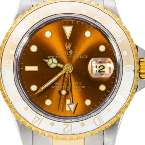 Alternative view of Rolex GMT-Master II 16713 – Two-Tone Steel & 18k Gold Bronze Dial “Root Beer”
