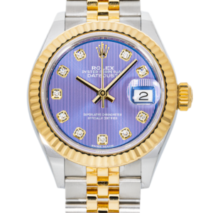 Alternative view of Rolex Lady-Datejust 28mm 279173 – Two-Tone Stainless Steel & 18k Yellow Gold • Purple Tapestry Diamond Dial • Jubilee Bracelet