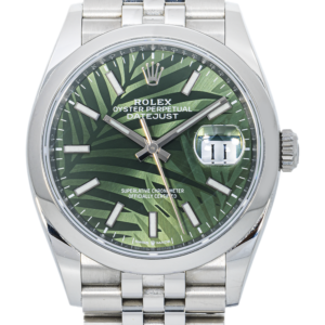 Alternative view of Rolex Datejust 126200 36mm – Green Palm Motif Dial & Jubilee Bracelet