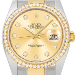 Alternative view of Rolex Datejust 116243 36mm Two-Tone – Champagne Diamond Dial & Factory Diamond Bezel