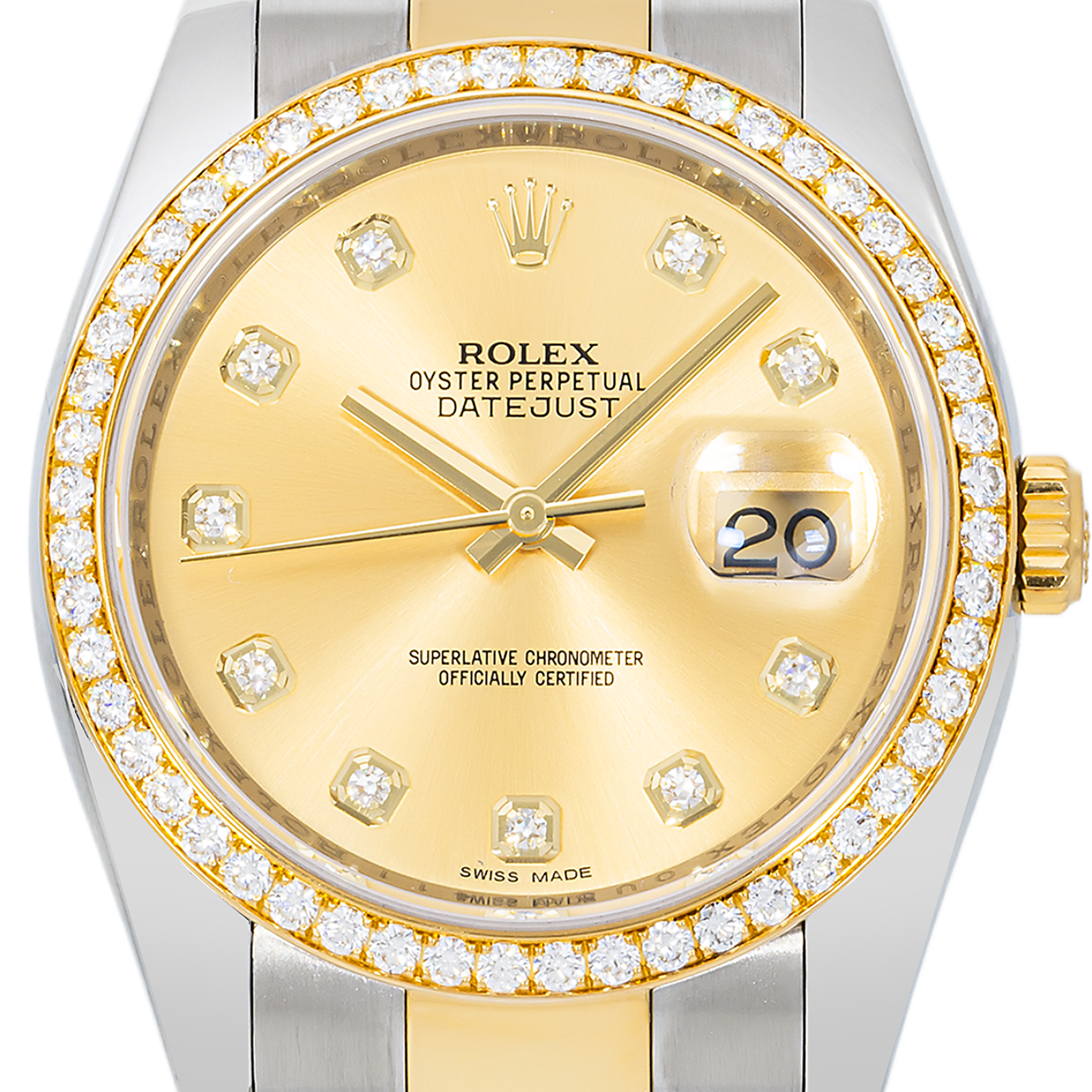 Rolex Datejust 116243 36mm Two-Tone – Champagne Diamond Dial & Factory Diamond Bezel - Image 2