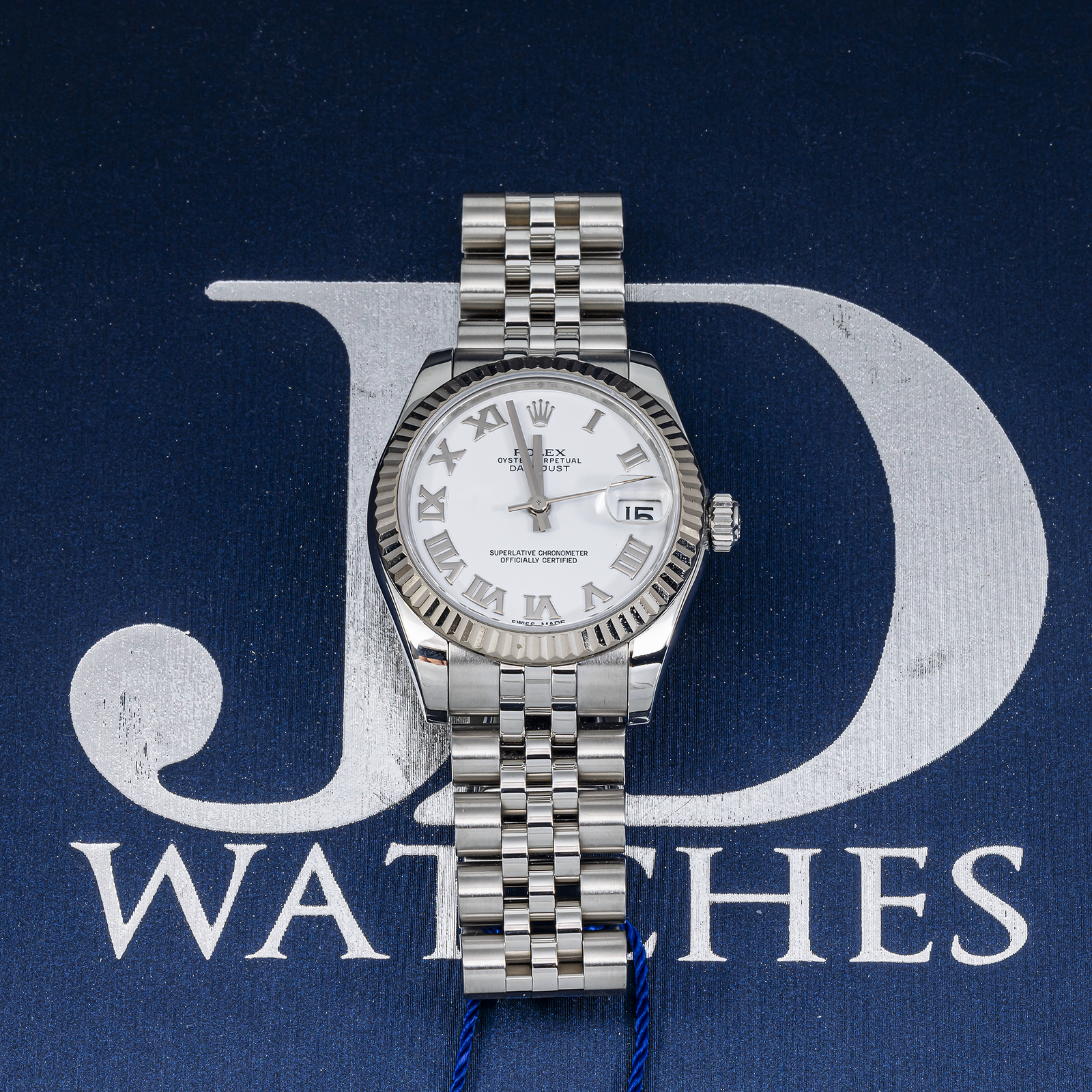 Rolex Datejust 178274 31mm – White Roman Dial & 18K White Gold Fluted Bezel - Image 5