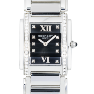 Alternative view of Patek Philippe Twenty4 4910 — Ladies Stainless Steel Diamond Quartz Watch