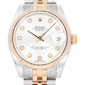 Alternative view of Rolex Datejust 178271 31mm – White Mother of Pearl Diamond Dial, Two-Tone Rose Gold