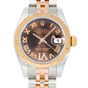 Alternative view of Rolex Datejust 179171 26mm – Everose Two-Tone, Chocolate Diamond Dial