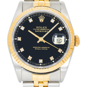 Alternative view of Rolex Datejust 16233 Black Dial 36 mm Jubilee Watch for Men