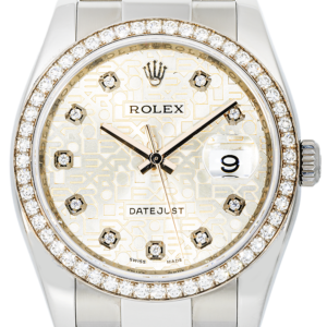 Alternative view of Rolex Datejust 116244 36mm – Silver Jubilee Diamond Dial & Factory Diamond Bezel