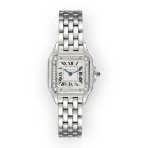 Cartier Panthere Medium Steel Diamond Bezel Ladies Watch W4PN0008