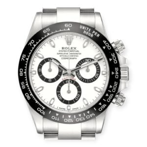 Alternative view of Rolex Cosmograph Daytona 126500LN “Panda” White Dial Black Cerachrom Bezel 40mm Oystersteel Chronograph