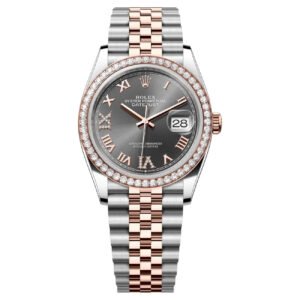 Rolex Datejust 36 126281RBR Dark Rhodium Diamond Dial Everose Rolesor Jubilee Bracelet