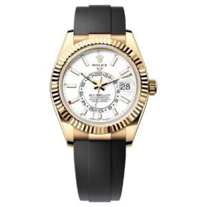 Rolex Sky-Dweller 336238 White Dial Yellow Gold Oysterflex 42mm