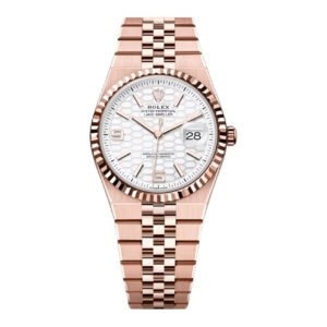 Rolex Land-Dweller 127235 White Dial Everose Gold Flat Jubilee Bracelet 36mm