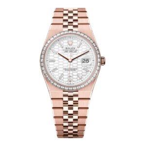 Rolex Land-Dweller 127285TBR White Dial Diamond Bezel Flat Jubilee Bracelet Everose Gold 36mm