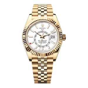 Rolex Sky-Dweller 336938 Yellow Gold White Dial Jubilee Bracelet 42mm